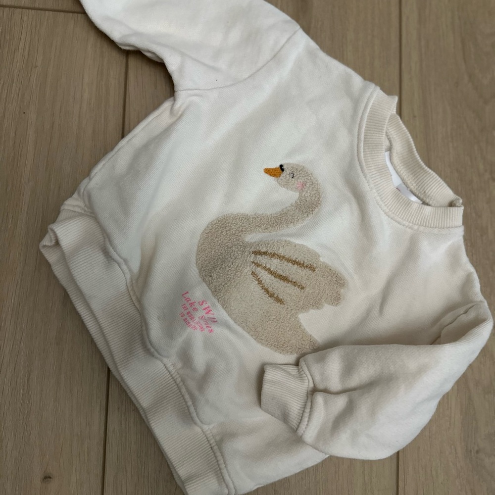 Zara Cream Swan Sweatshirt